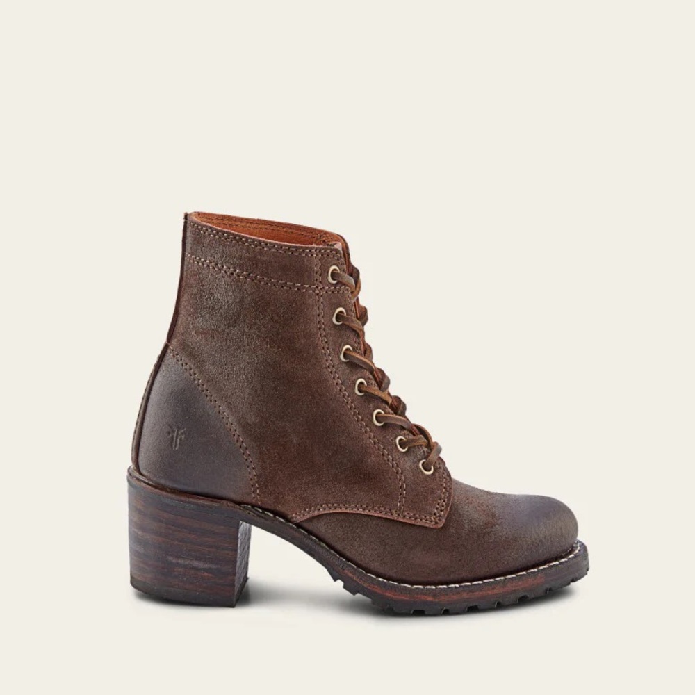 Frye Sabrina 6g Lace Up Leather Boots